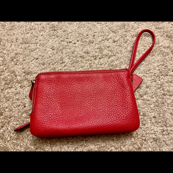 Coach Red Double Zip Wristlet - Picture 6 of 8
